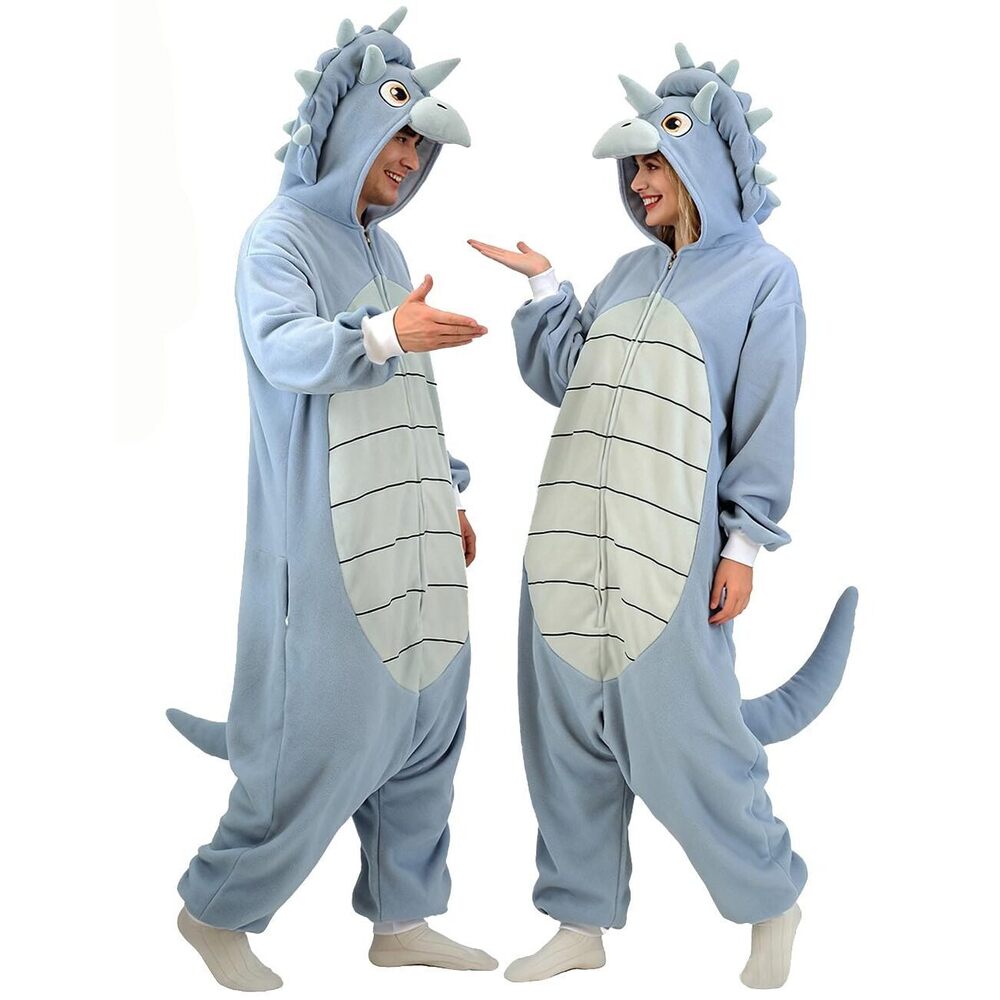 8165 Adult Costume Onesie Triceratops Funny Pajamas Halloween
